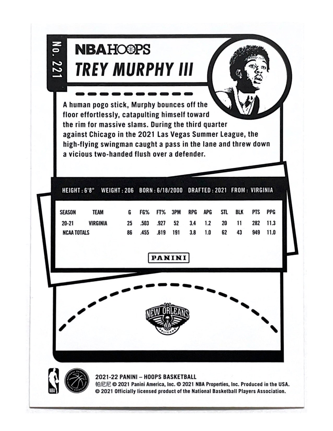 Trey Murphy III 2021-22 Panini Hoops Rookie #221