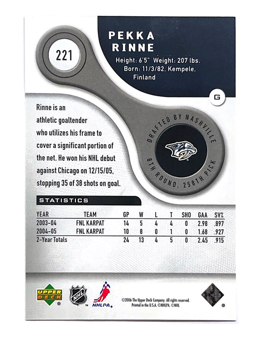 Pekka Rinne 2005-06 Upper Deck SP Game Used Authentic Rookie #221 - 311/999