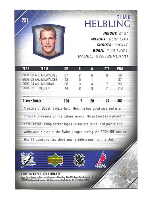 Timo Helbling 2005-06 Upper Deck Series 1 Young Guns #231