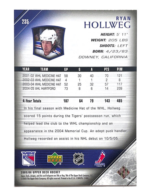 Ryan Hollweg 2005-06 Upper Deck Series 1 Young Guns #235