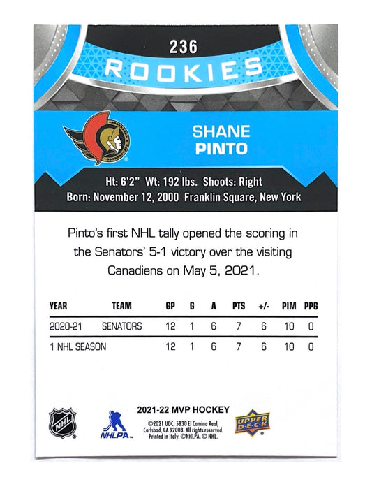 Shane Pinto 2021-22 Upper Deck MVP Rookies #236