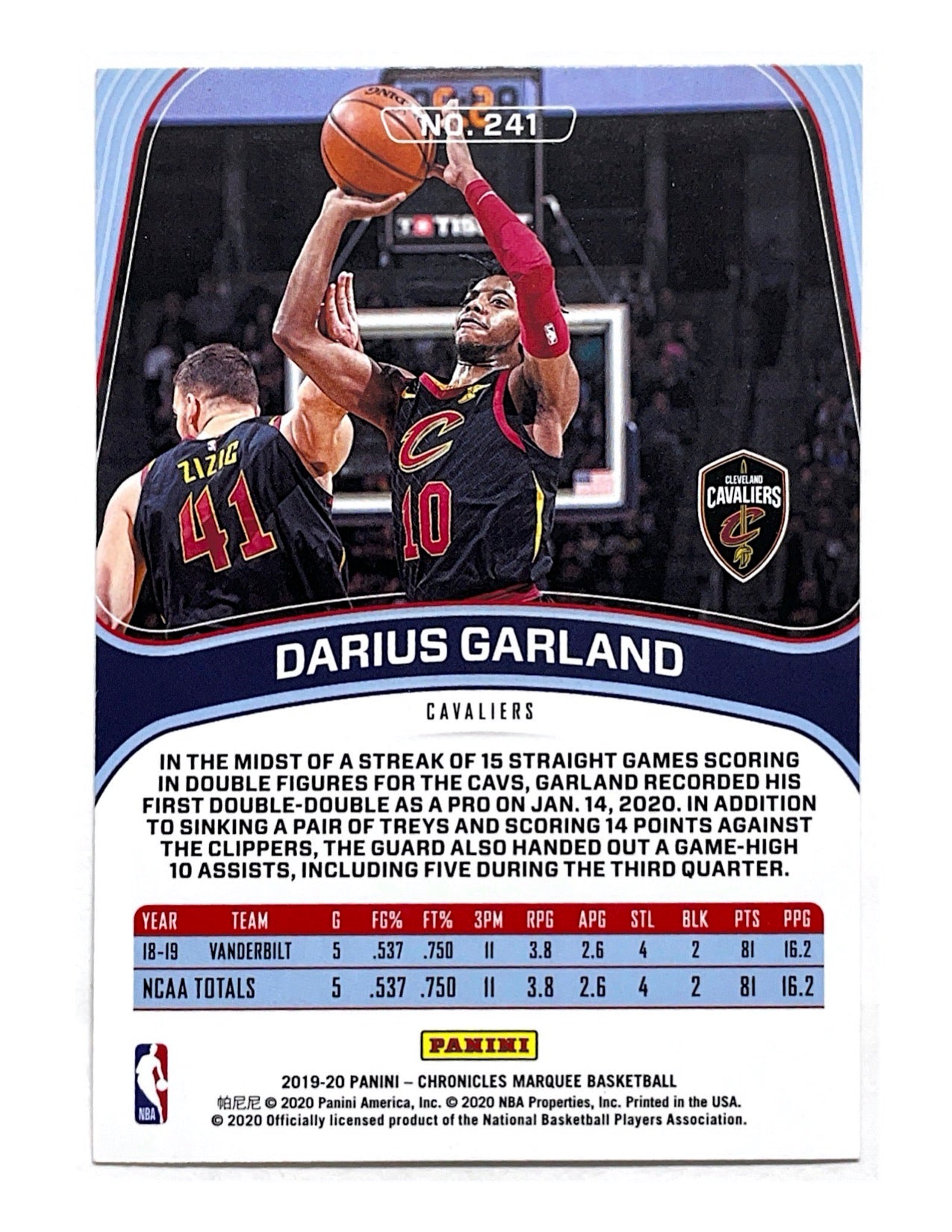 Darius Garland 2019-20 Panini Chronicles Marquee Rookie #241