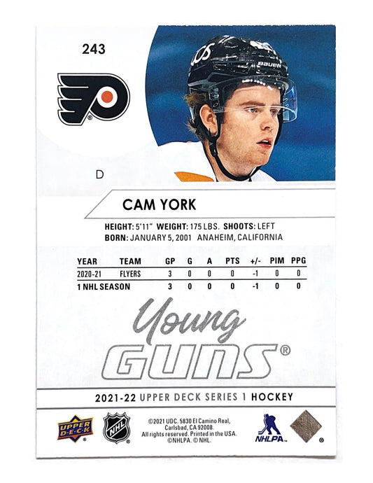 Cam York 2021-22 Upper Deck Series 1 Young Guns #243