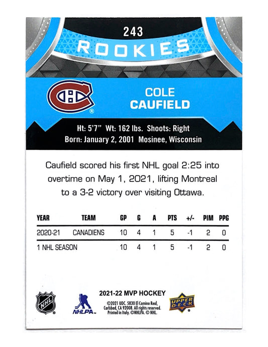 Cole Caufield 2021-22 Upper Deck MVP Rookies #243