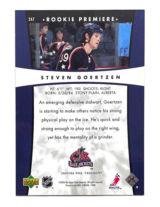 Steven Goertzen 2005-06 Upper Deck Trilogy Rookie Premiere #247 - 907/999