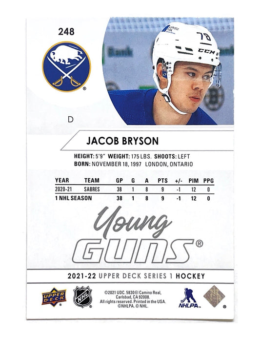 Jacob Bryson 2021-22 Upper Deck Series 1 Young Guns #248