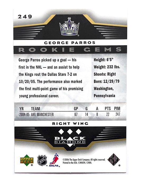 George Parros 2005-06 Upper Deck Black Diamond Rookie Gems #249