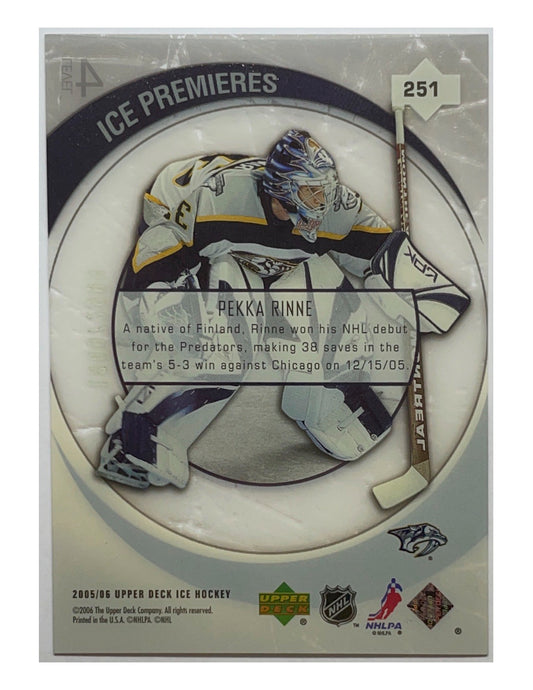 Pekka Rinne 2005-06 Upper Deck Ice Premieres Level 4 #251 - 1809/2999