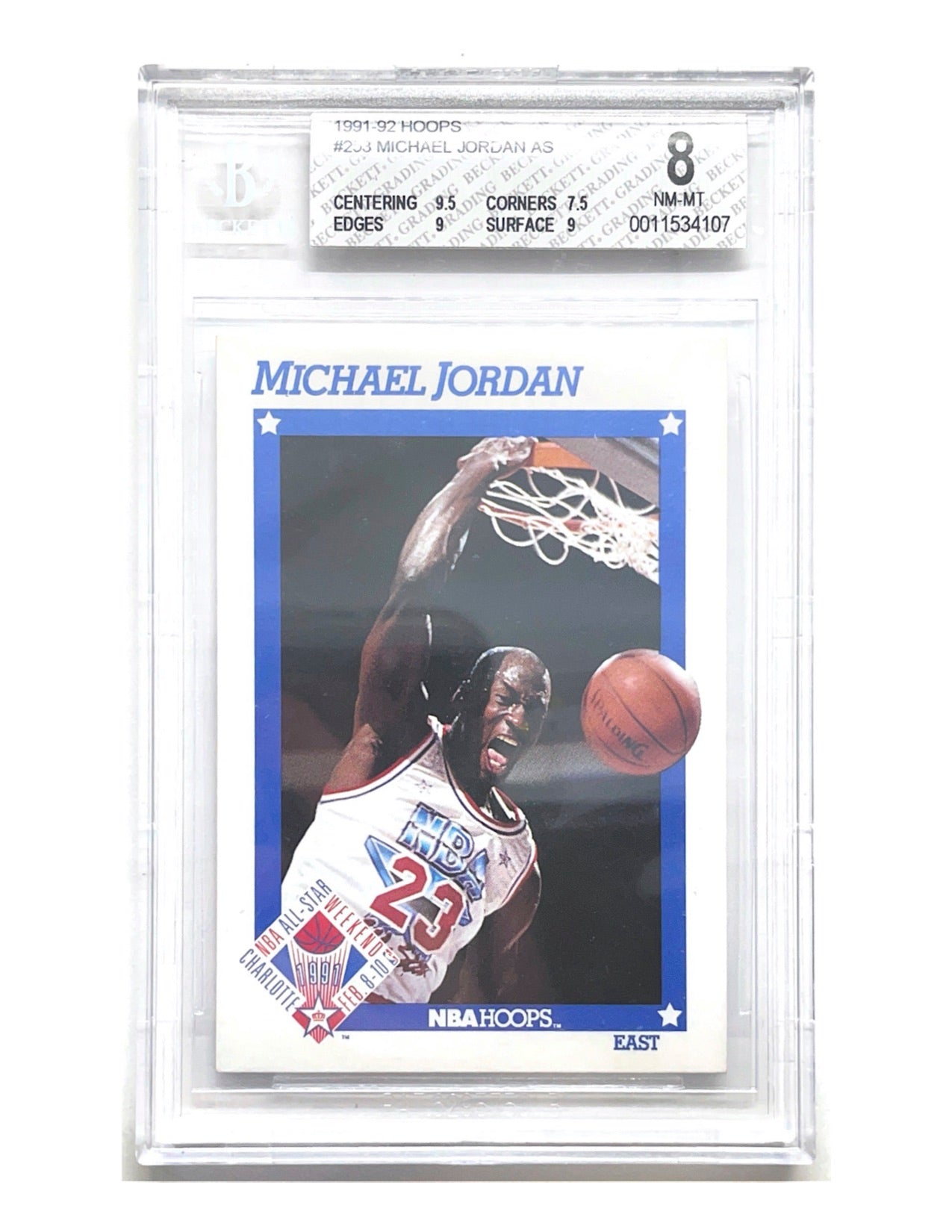 Michael Jordan 1991-92 Hoops #253 - BGS 8