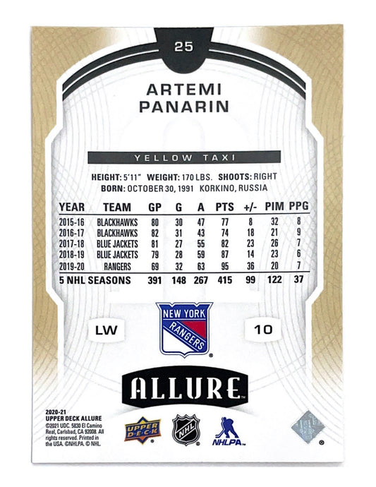 Artemi Panarin 2020-21 Upper Deck Allure Yellow Taxi #25