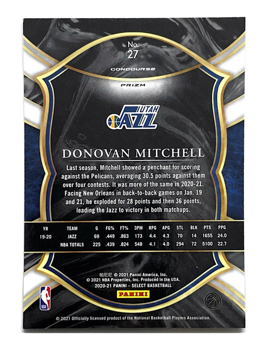 Donovan Mitchell 2020-21 Panini Select Concourse Silver #27