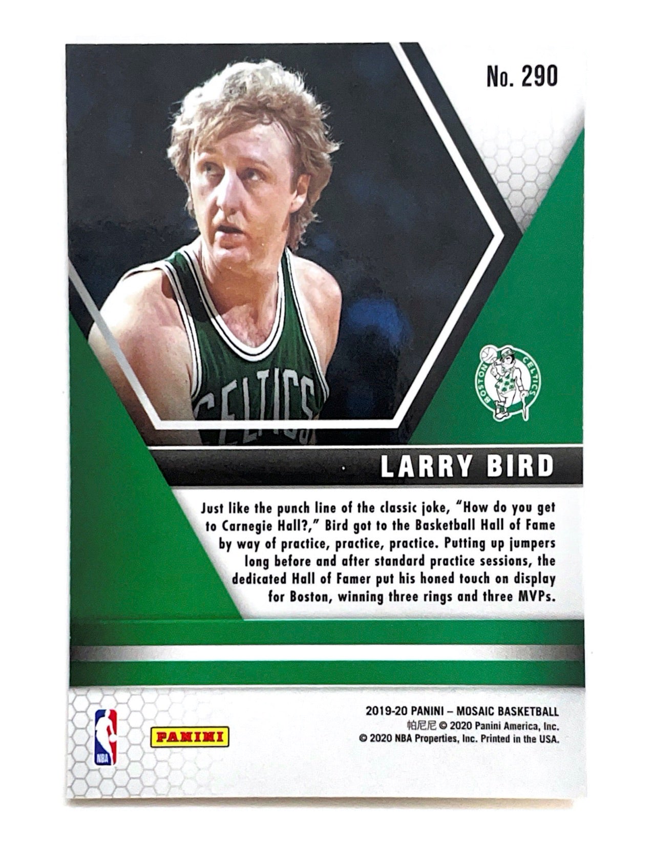 Larry Bird 2019-20 Panini Mosaic Hall of Fame #290