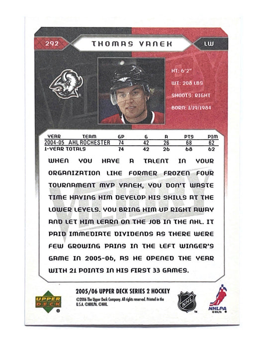 Thomas Vanek 2005-06 Upper Deck Series 2 Victory Rookies #292