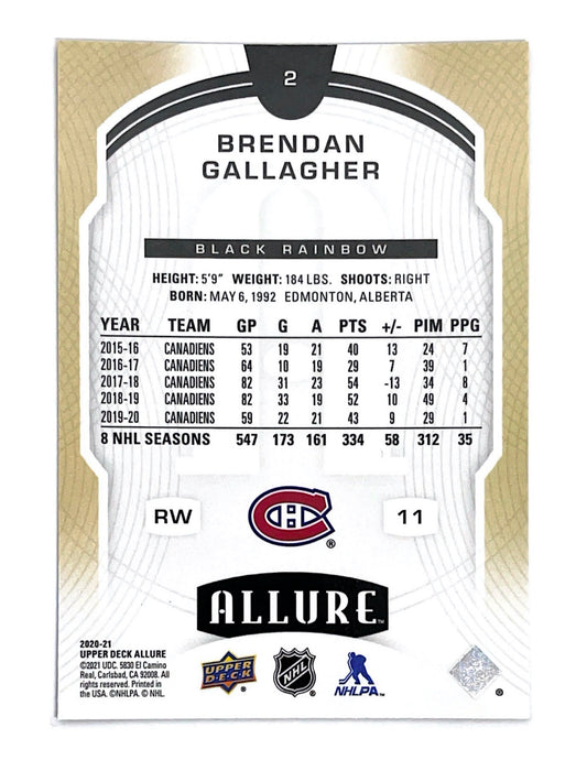 Brendan Gallagher 2020-21 Upper Deck Allure Black Rainbow #2