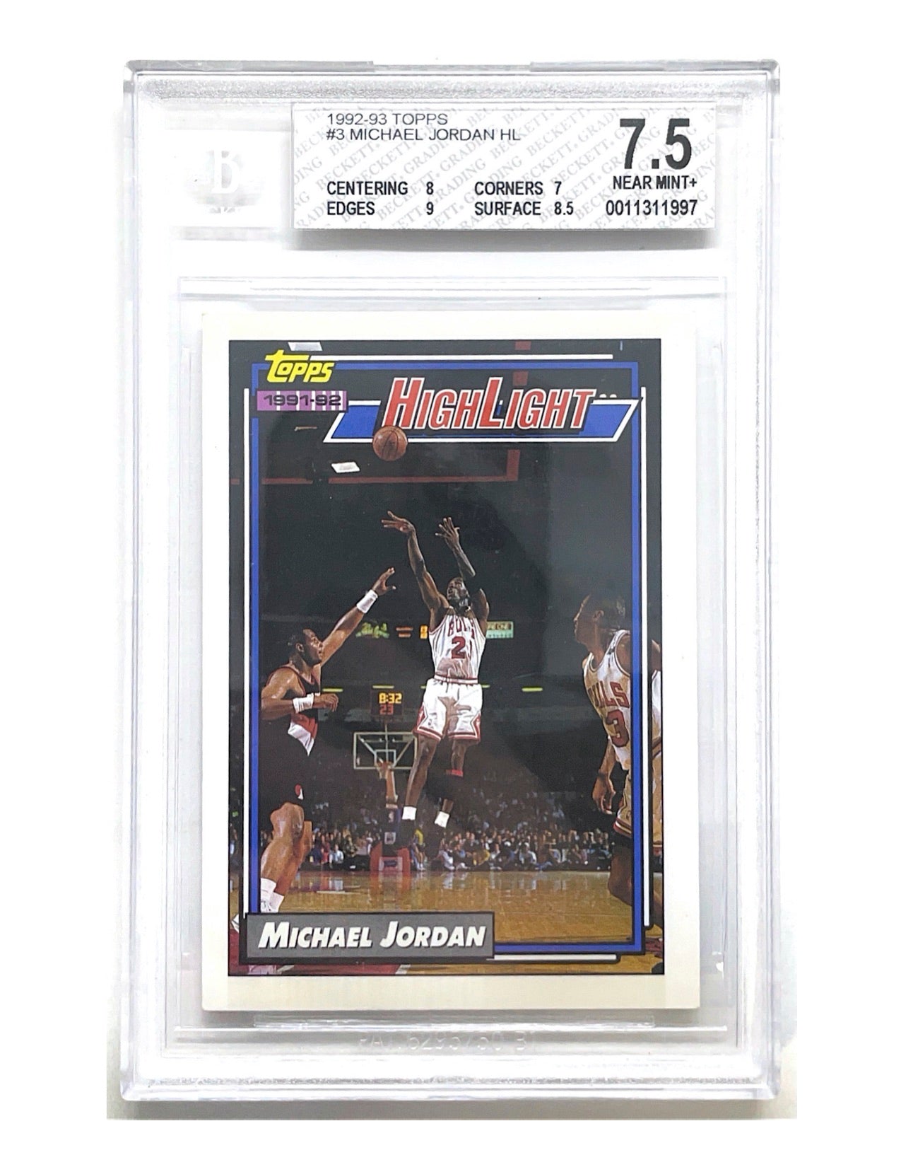 Michael Jordan 1992-93 Topps Highlight #3 - BGS 7.5