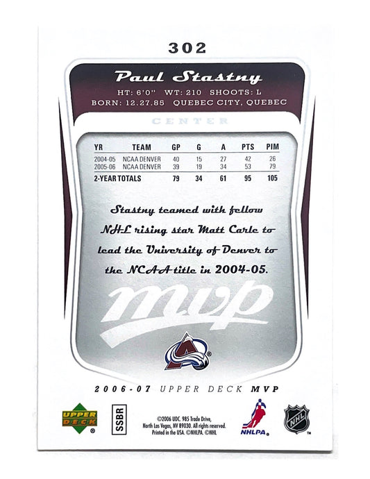 Paul Stastny 2006-07 Upper Deck MVP Rookies #302