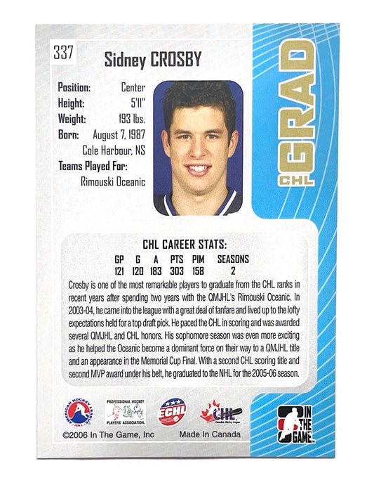 Sidney Crosby 2005-06 In The Game CHL Grad #337
