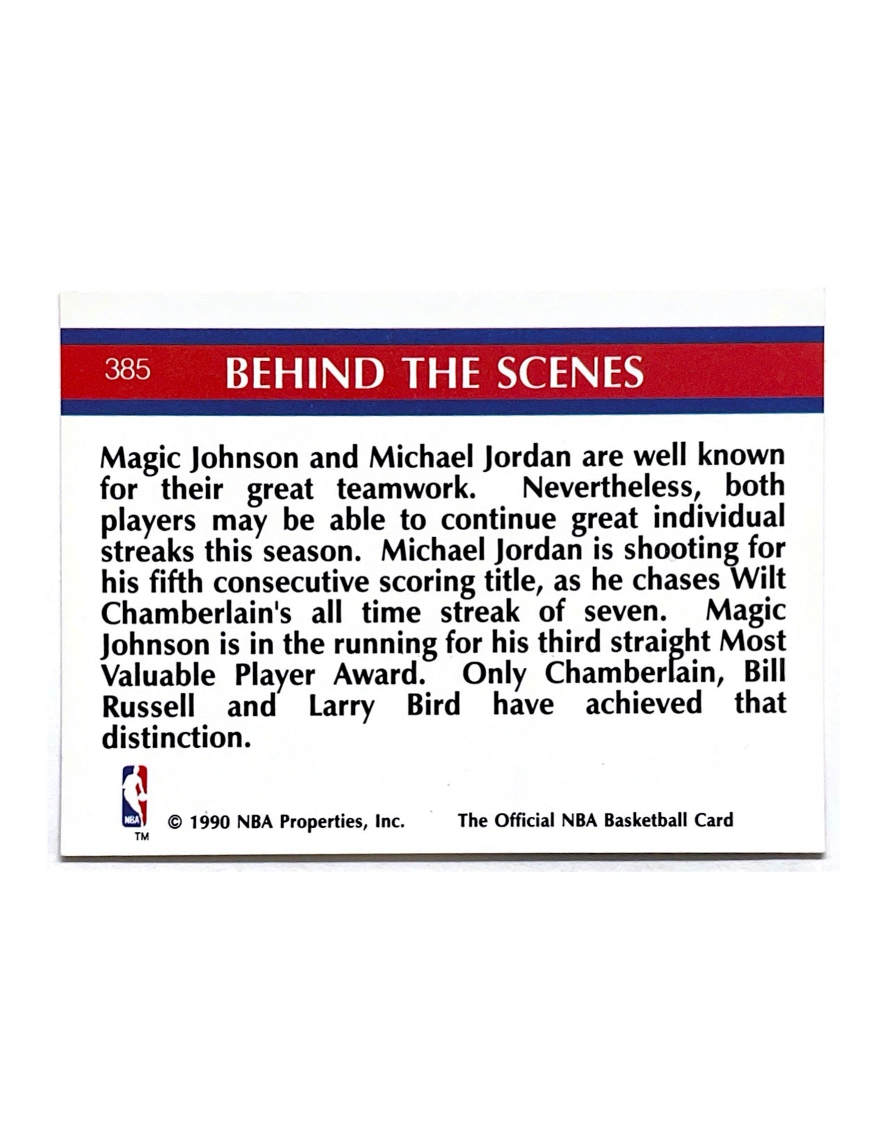 Magic Johnson/Michael Jordan 1990-91 Hoops Super Streaks #385