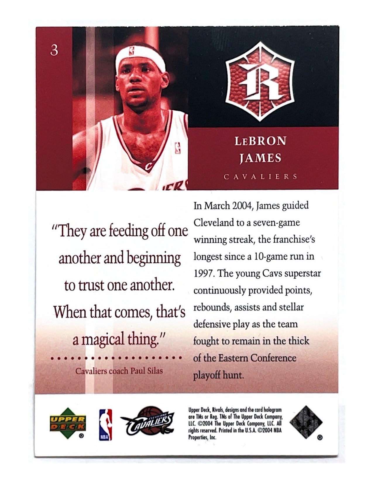 LeBron James 2004-05 Upper Deck Rivals #3