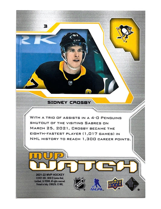 Sidney Crosby 2021-22 Upper Deck MVP MVP Watch Gold #3