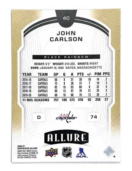 John Carlson 2020-21 Upper Deck Allure Black Rainbow #40