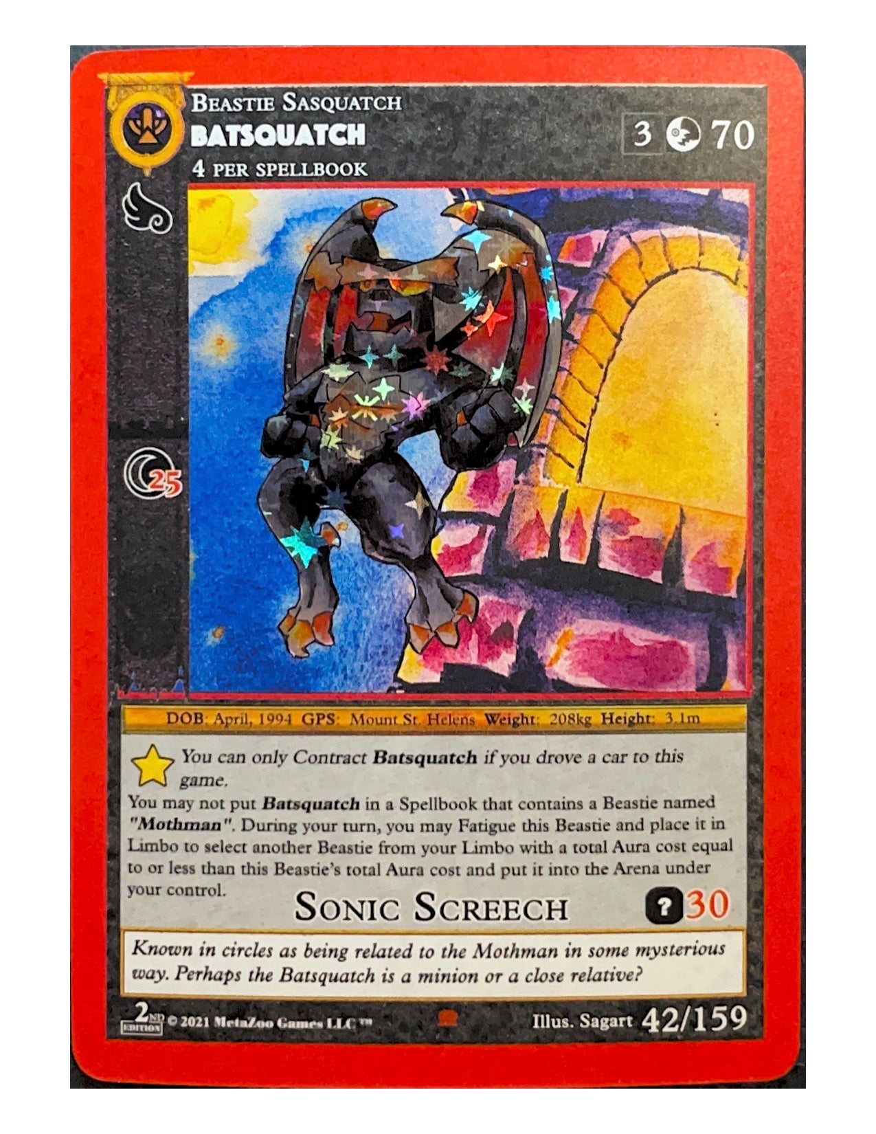 Batsquatch 42/159 Reverse Holo Common - 2nd Edition - Cryptid Nation