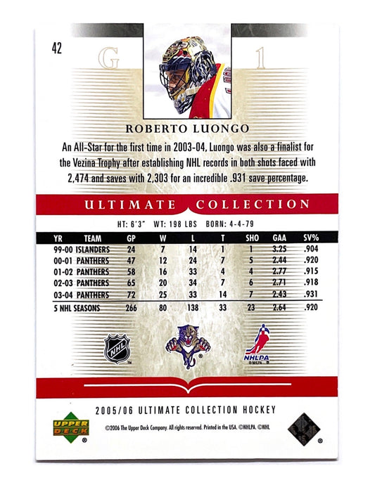 Roberto Luongo 2005-06 Upper Deck Ultimate Collection #42 - 376/599