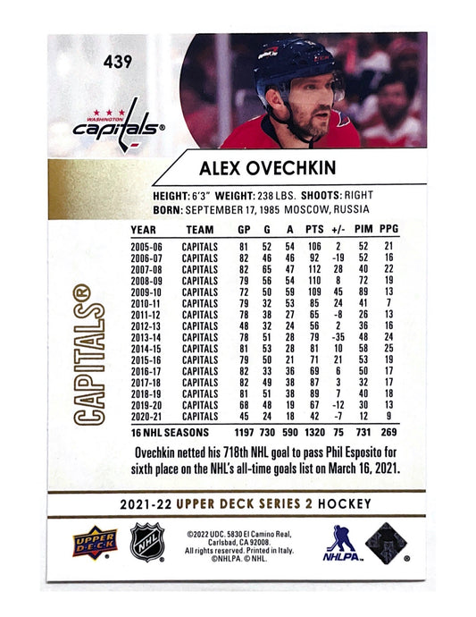 Alex Ovechkin 2021-22 Upper Deck Series 2 Silver Foil #439