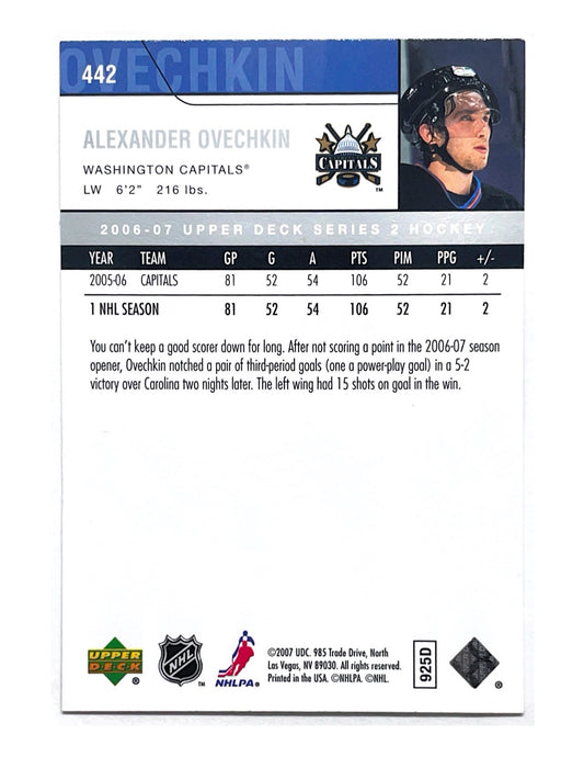 Alexander Ovechkin 2006-07 Upper Deck Series 2 #442