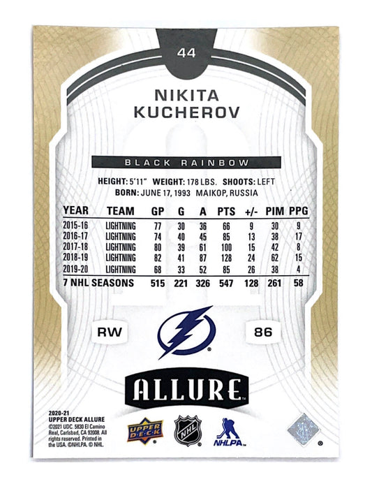 Nikita Kucherov 2020-21 Upper Deck Allure Black Rainbow #44