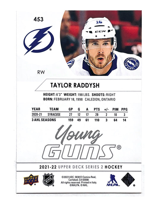 Taylor Raddysh 2021-22 Upper Deck Series 2 Young Guns #453