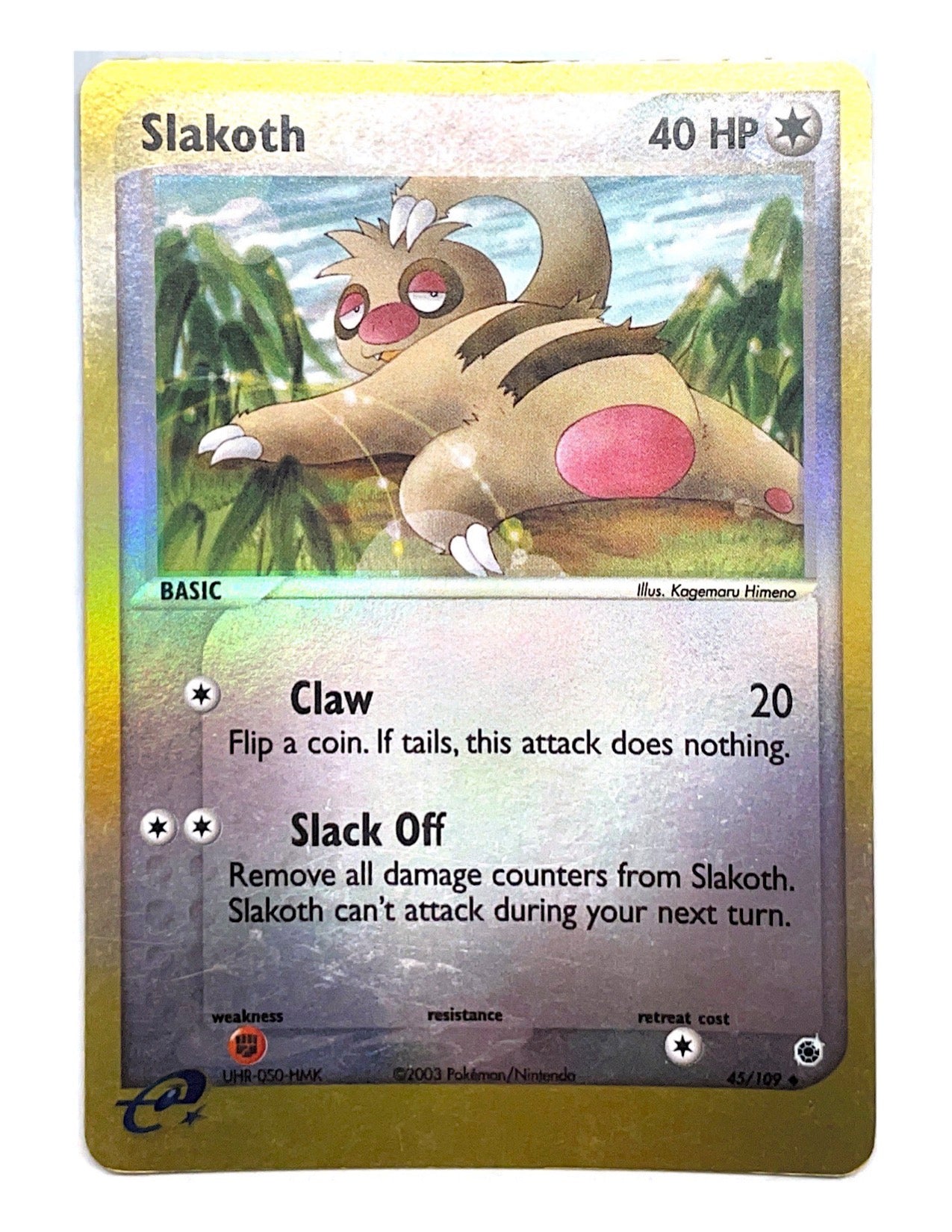 Slakoth 45/109 Reverse Holo Uncommon - EX Ruby & Sapphire