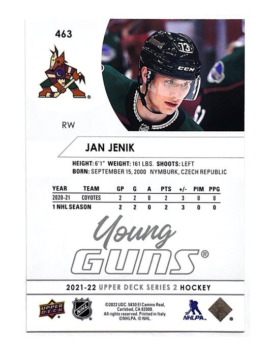 Jan Jenik 2021-22 Upper Deck Series 2 Young Guns #463