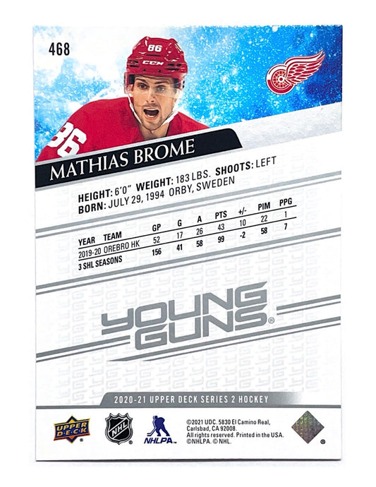 Mathias Brome 2020-21 Upper Deck Series 2 Young Guns #468