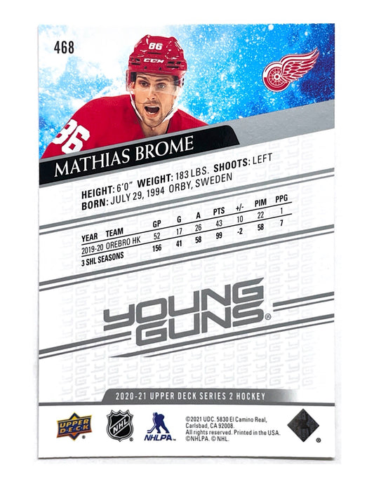 Mathias Brome 2020-21 Upper Deck Series 2 Young Guns #468