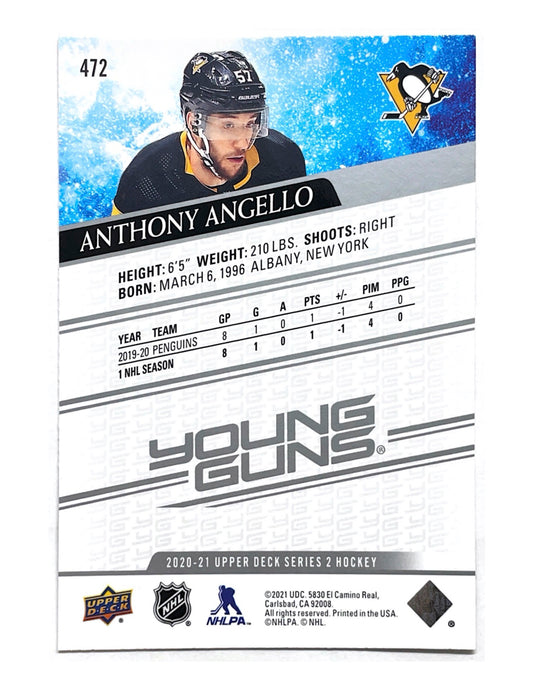 Anthony Angello 2020-21 Upper Deck Series 2 Young Guns #472