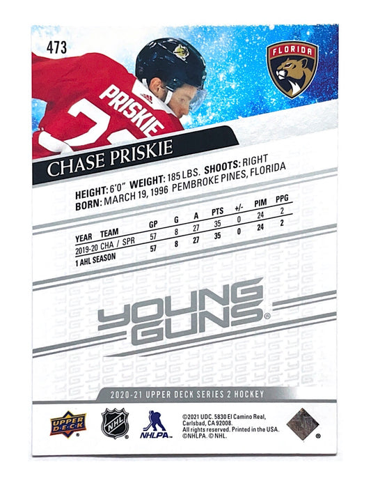 Chase Priskie 2020-21 Upper Deck Series 2 Young Guns #473