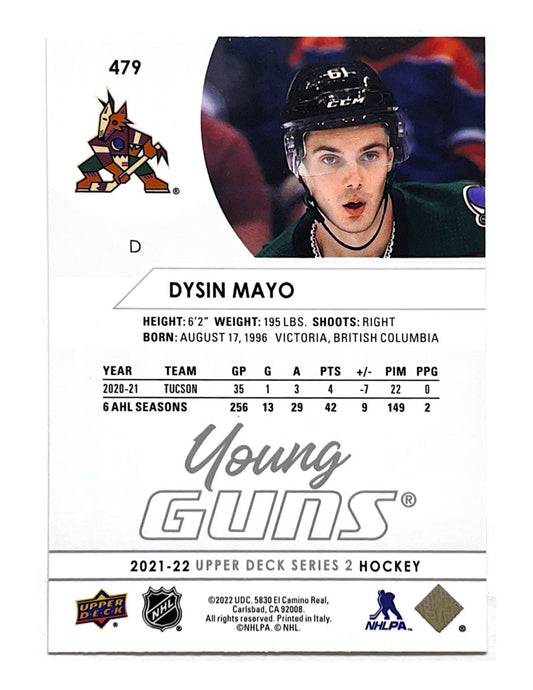 Dysin Mayo 2021-22 Upper Deck Series 2 Young Guns #479