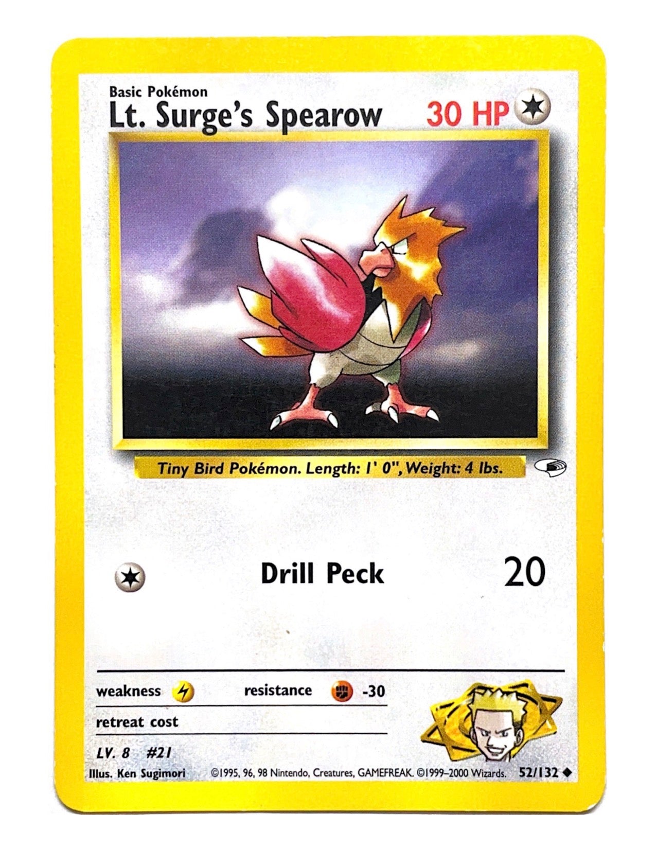 Lt. Surge's Spearow 52/132 Uncommon - Unlimited - Gym Heroes