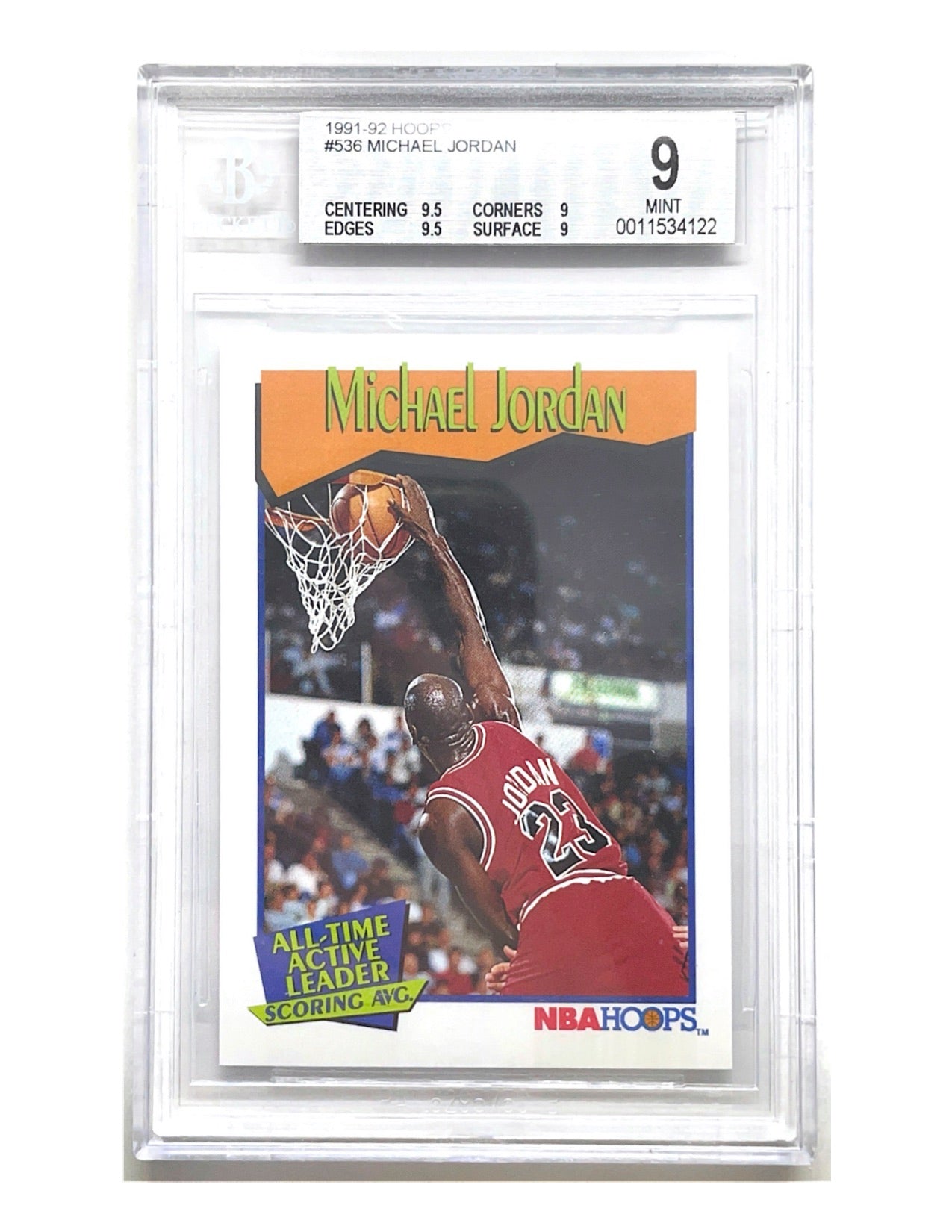 Michael Jordan 1991-92 Hoops #536 - BGS 9
