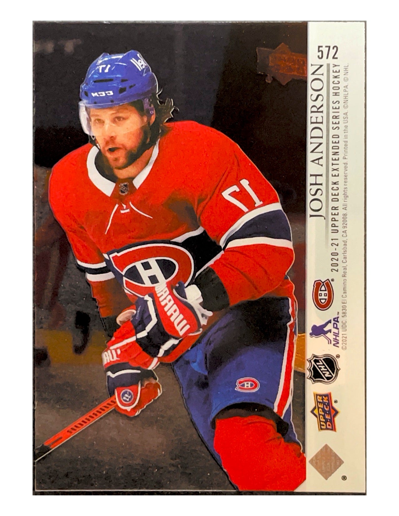 Josh Anderson 2020-21 Upper Deck Extended Series Clear Cut Acetate #572