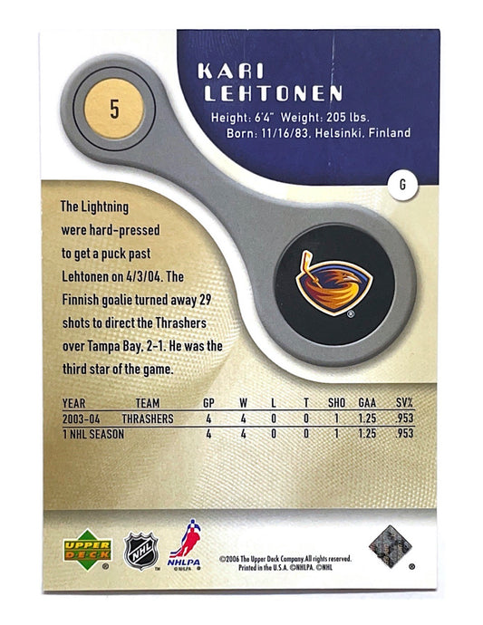 Kari Lehtonen 2005-06 Upper Deck SP Game Used Gold #5 - 046/100