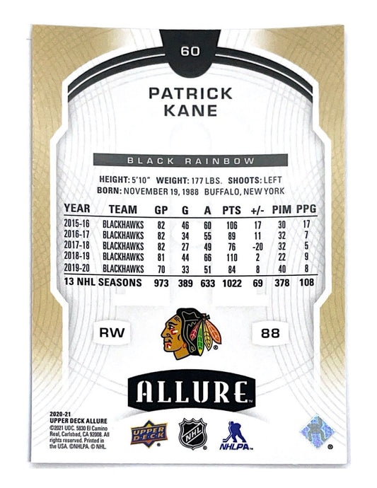 Patrick Kane 2020-21 Upper Deck Allure Black Rainbow #60