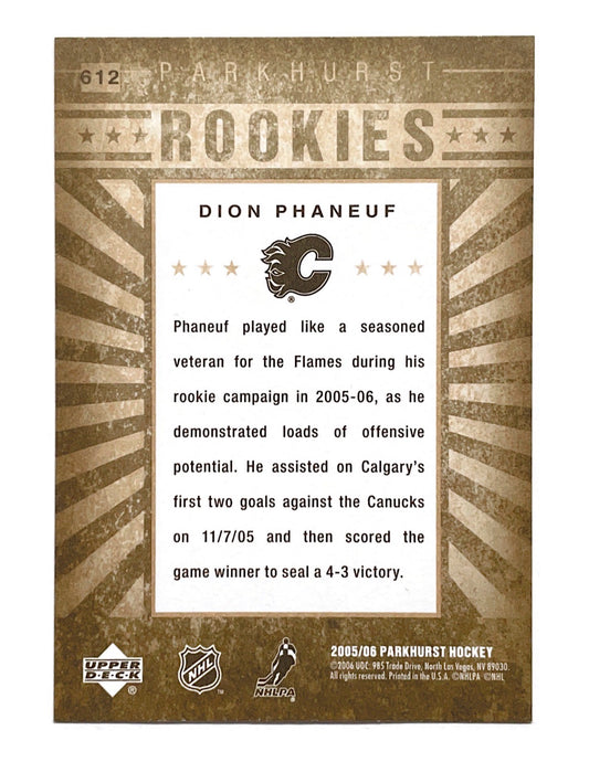 Dion Phaneuf 2005-06 Upper Deck Parkhurst Rookies #612