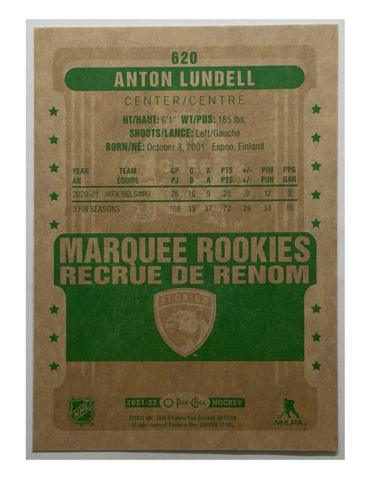 Anton Lundell 2021-22 Upper Deck Series 2 Marquee Rookies Retro #620