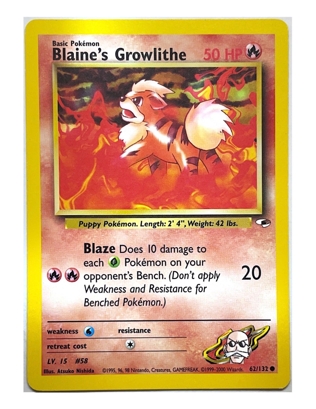 Blaine's Growlithe 62/132 Common - Unlimited - Gym Heroes