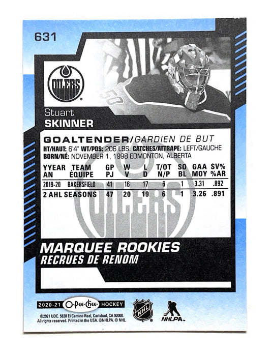 Stuart Skinner 2020-21 Upper Deck Series 2 Marquee Rookies Blue Border #631