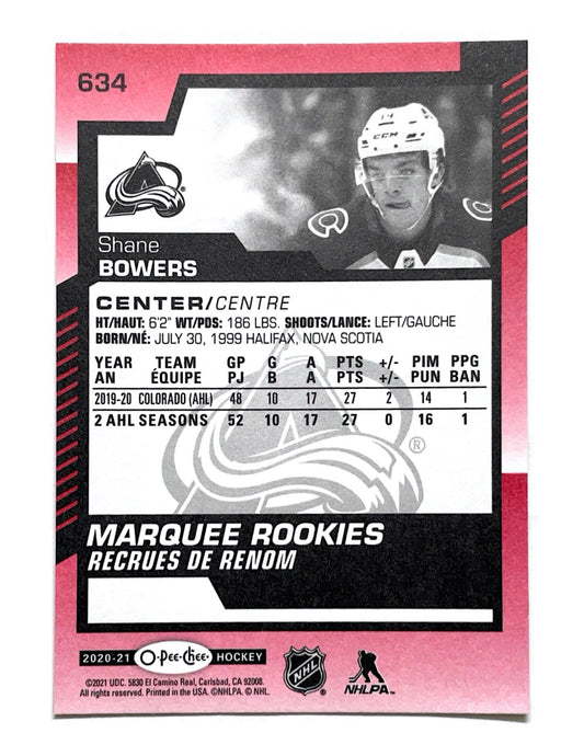 Shane Bowers 2020-21 Upper Deck Series 2 Marquee Rookies Red Border #634