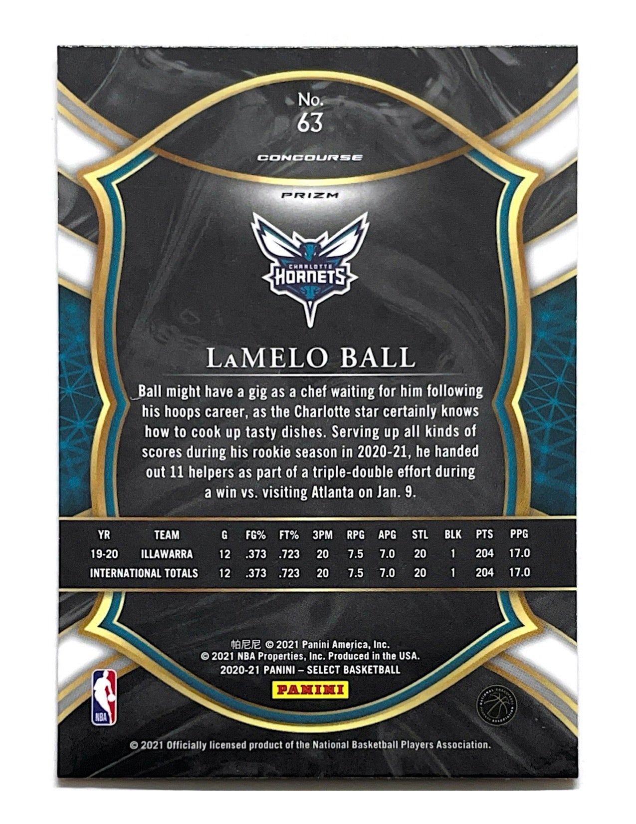 Lamelo Ball 2020-21 Panini Select Concourse Red White Orange Shimmer Rookie #63