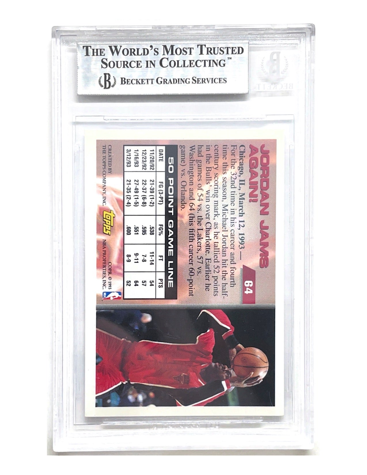 Michael Jordan 1993-94 Topps 50 Point Club #64 - BGS 8.5
